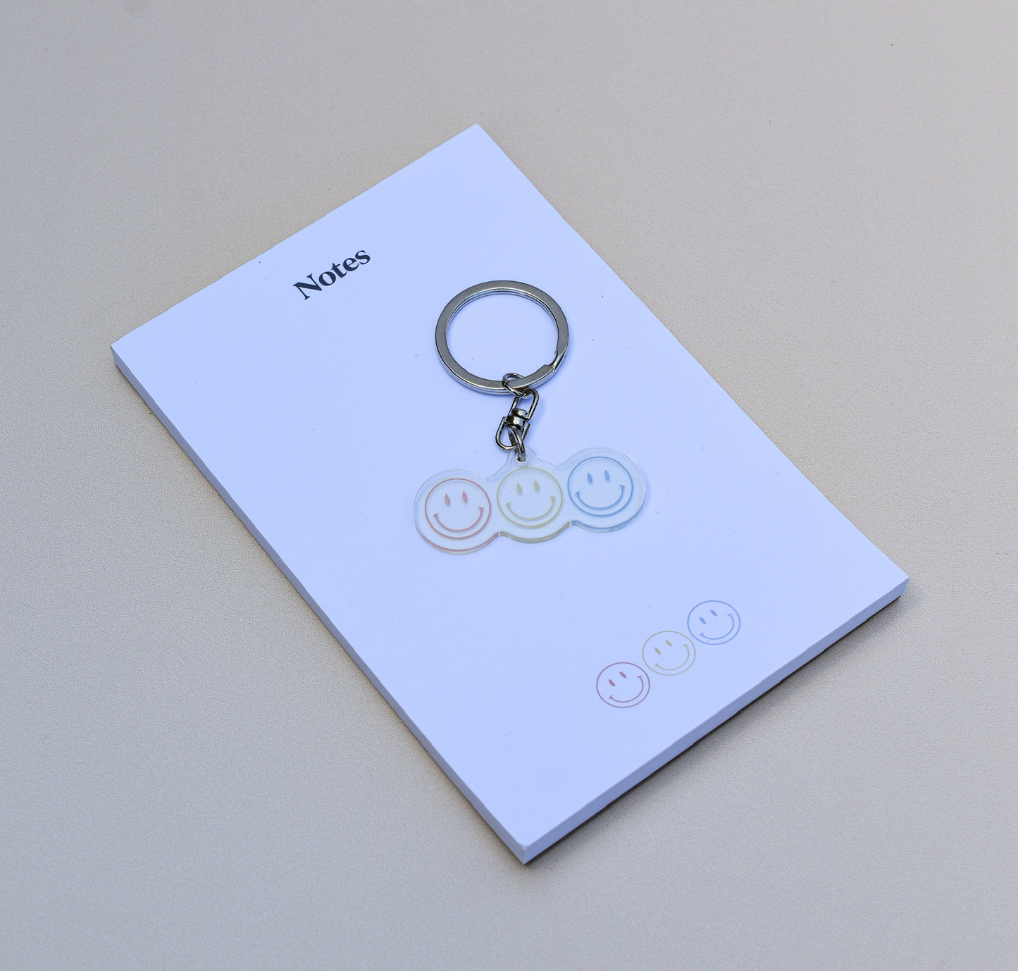 Smiley Face Keychain and Notepad